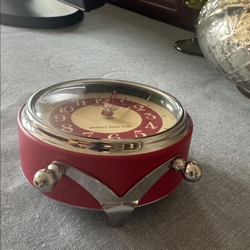 Pottery Barn Kids Red and White Retro Style Clock - Picture 6 of 7